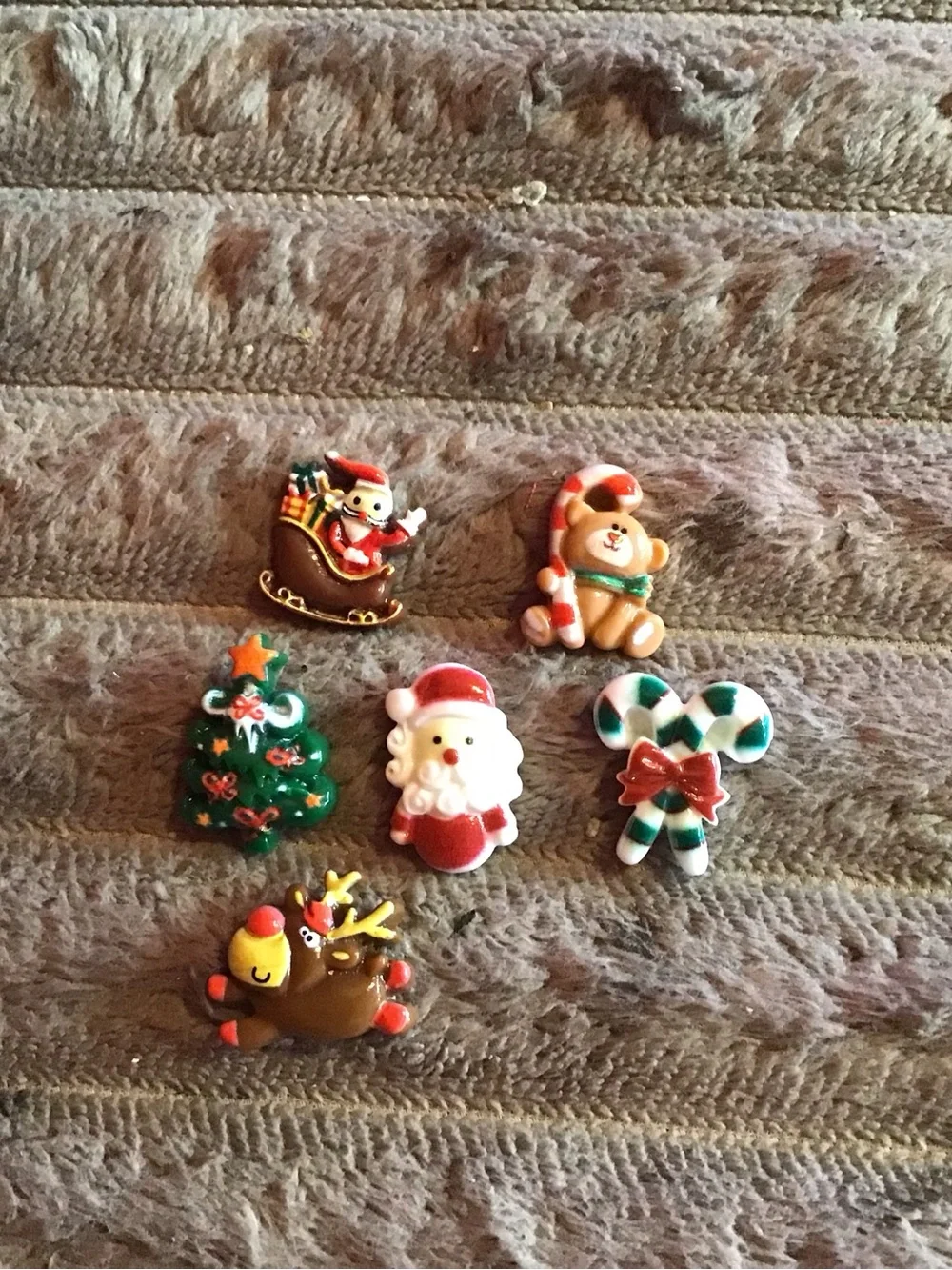 Christmas Holiday mini magnet set - Assorted Red, Green, Brown, White